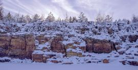 Quarry face in winter